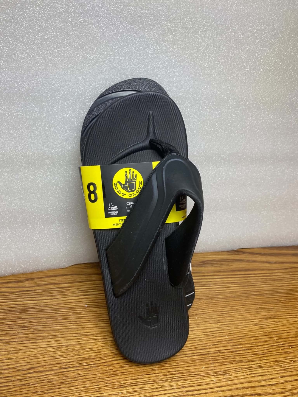 Body Glove Women's Comfort Thong Flip Flop Sandals Black Size 8 Soft Padded NEW